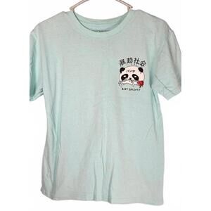 Riot Society Men's  Light Blue Graphic Panda‎ T-Shirt Size Large